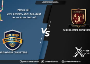GGC vs SJDC, Live Scorecard, Match 81, June 26, 2021, Live Cricket Score, Bangabandhu Dhaka Premier Division T20 Cricket League, 2021