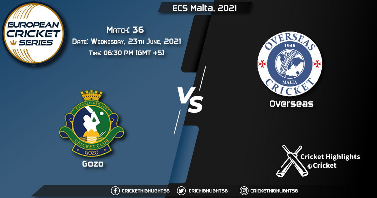 GOZ vs OVR, Live Scorecard, Match 36, June 23, 2021, Live Cricket Score, ECS Malta, 2021