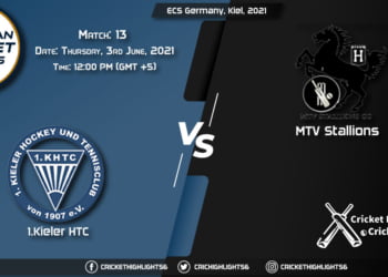 KHTC vs MTV , Live Scorecard, Match 13, June 3, 2021, Live Cricket Score, ECS Germany, Kiel, 2021