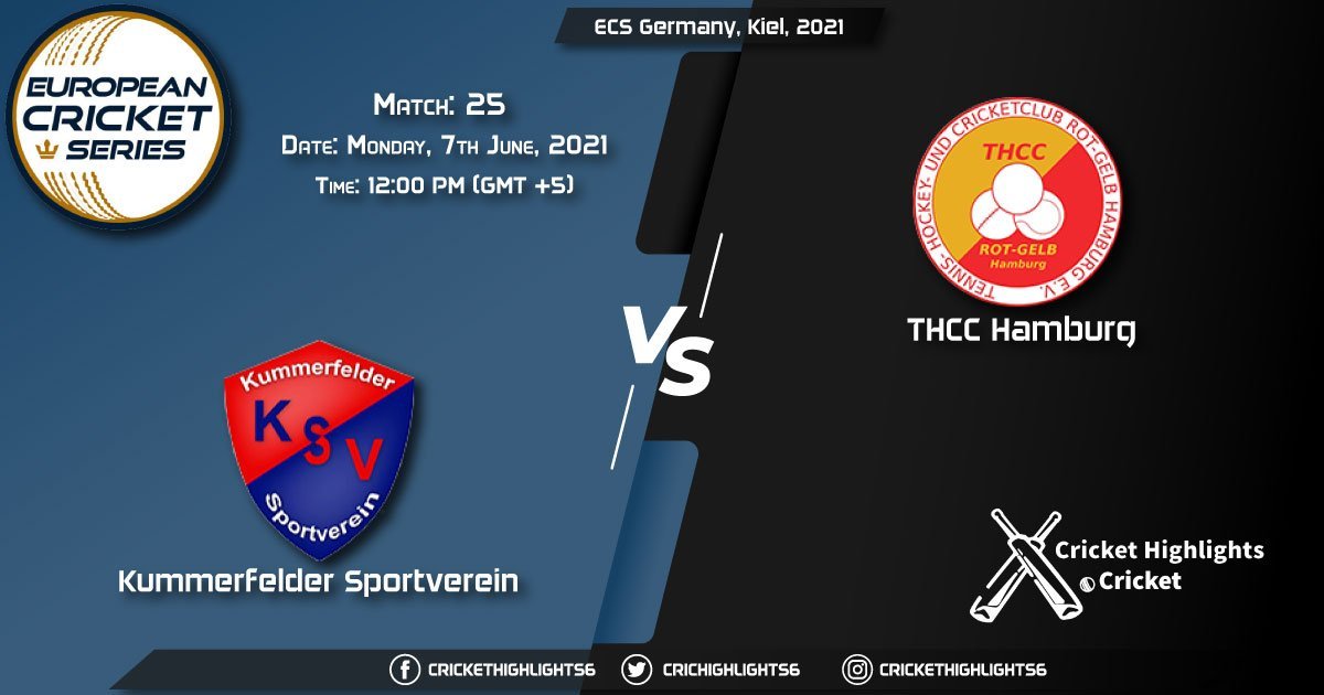 KSV vs THCC, Live Scorecard, Match 25, June 7, 2021, Live Cricket Score, ECS Germany, Kiel, 2021