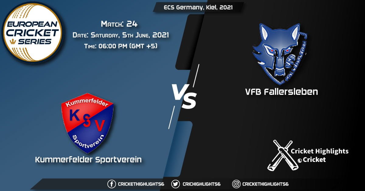 KSV vs VFB, Live Scorecard, Match 24, June 5, 2021, Live Cricket Score, ECS Germany, Kiel, 2021