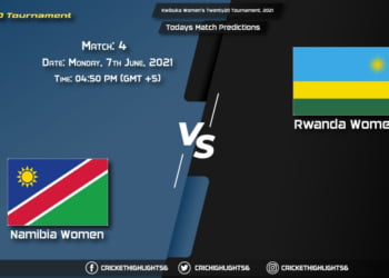 Kwibuka Women's Twenty20 Tournament, 2021, Match 4 NAM-W vs RWA-W, Playing 11 & Today's Match Predictions
