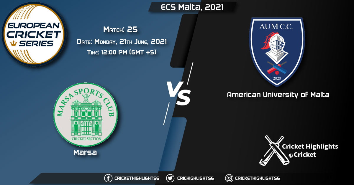 MAR vs AUM, Live Scorecard, Match 25, June 21, 2021, Live Cricket Score, ECS Malta, 2021