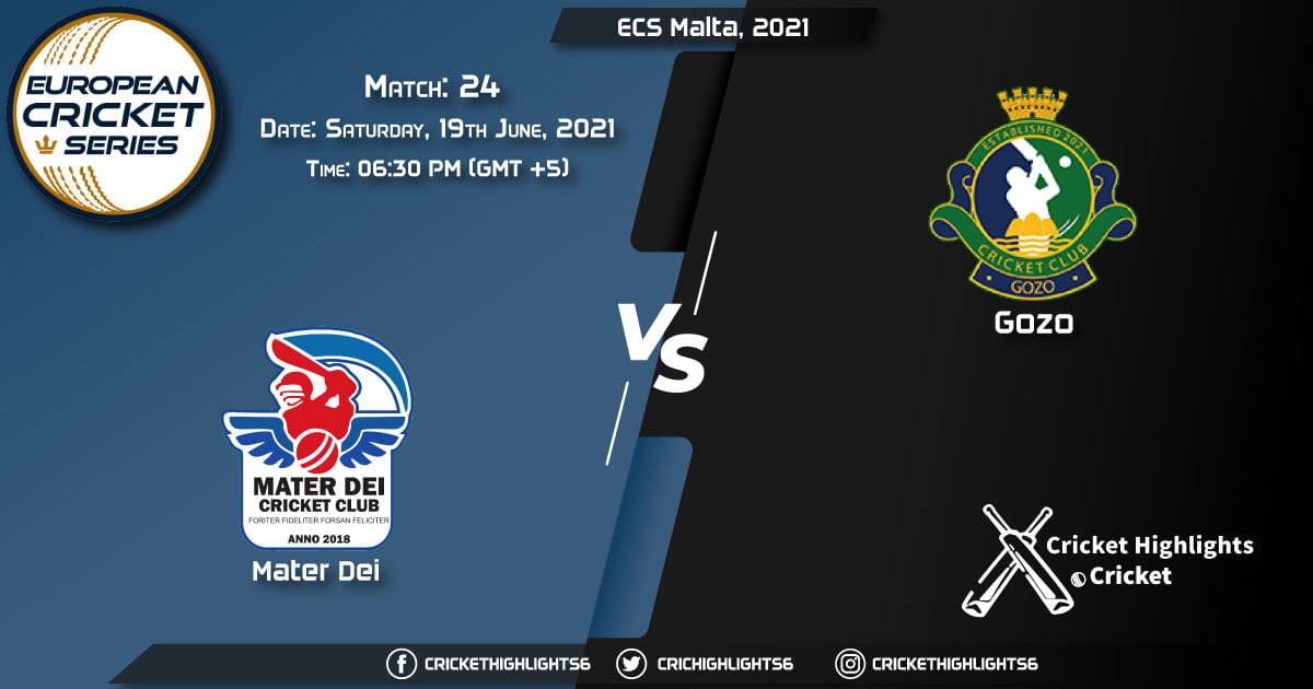 MTD vs GOZ, Live Scorecard, Match 24, June 19, 2021, Live Cricket Score, ECS Malta, 2021