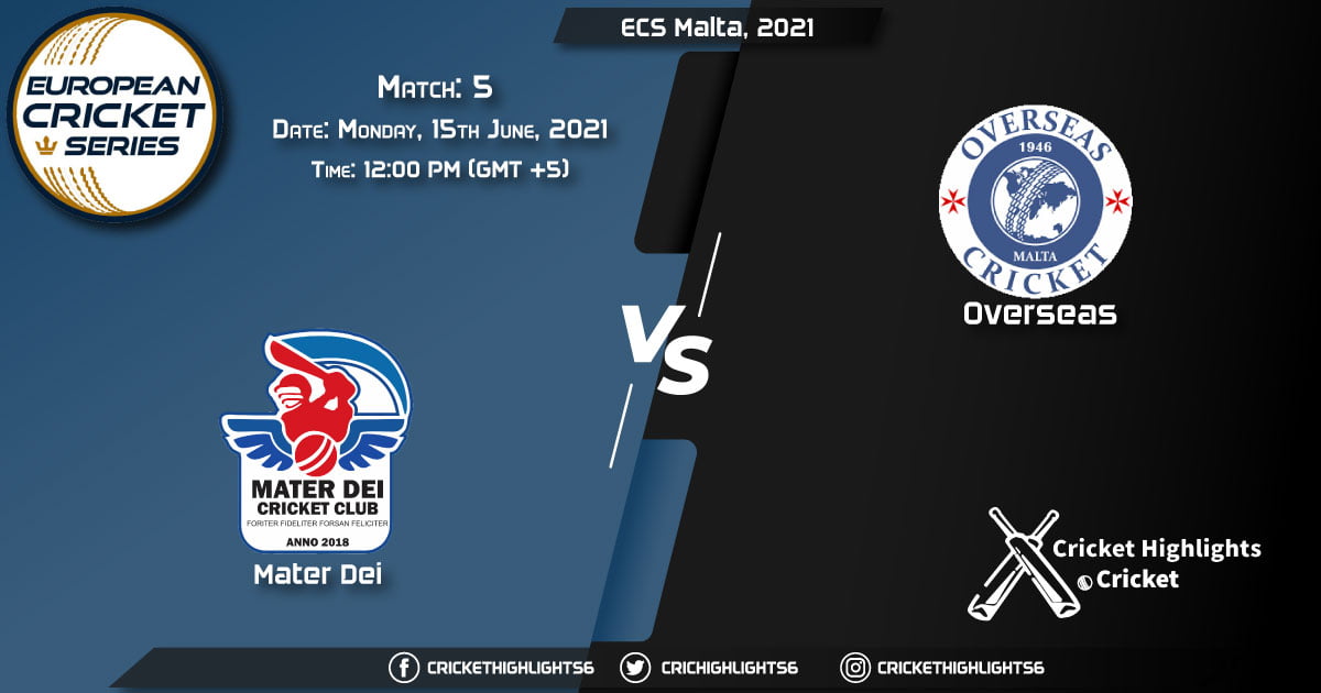 MTD vs OVR, Live Scorecard, Match 5, June 15, 2021, Live Cricket Score, ECS Malta, 2021