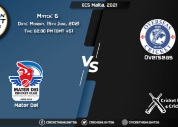 MTD vs OVR, Live Scorecard, Match 6, June 15, 2021, Live Cricket Score, ECS Malta, 2021