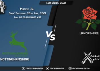 NOT vs LAN, Live Scorecard, Match 74, June 26, 2021, Live Cricket Score, T20 Blast, 2021