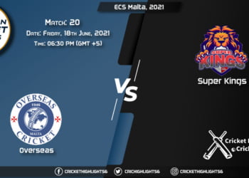 OVR vs SKI, Live Scorecard, Match 20, June 18, 2021, Live Cricket Score, ECS Malta, 2021