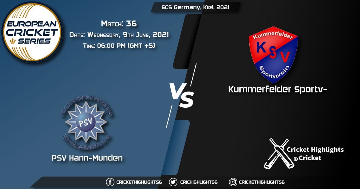 PSV vs KSV, Live Scorecard, Match 36, June 9, 2021, Live Cricket Score, ECS Germany, Kiel, 2021
