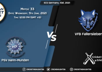 PSV vs VFB, Live Scorecard, Match 33, June 9, 2021, Live Cricket Score, ECS Germany, Kiel, 2021