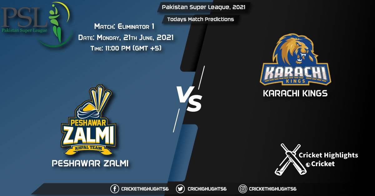 Pakistan Super League, 2021, Match Eliminator 1 PES vs KAR, Playing 11 & Today's Match Predictions