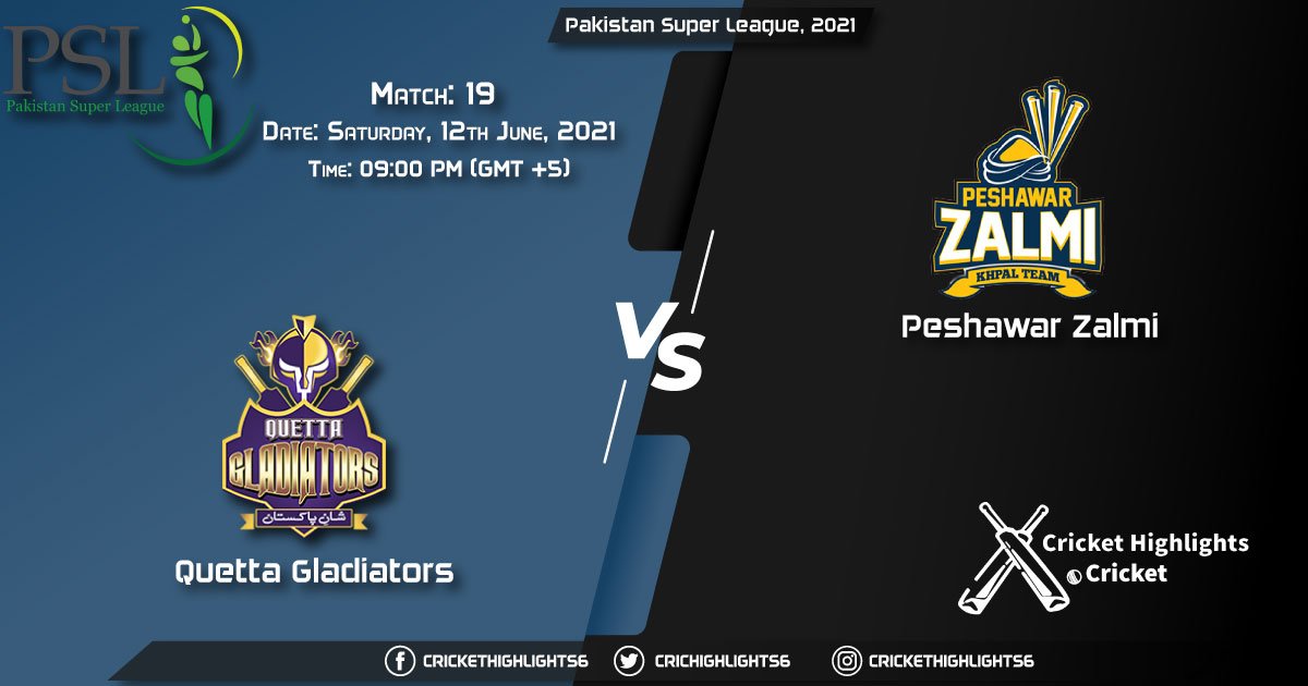QUE vs PES, Live Scorecard, Match 19, June 12, 2021, Live Cricket Score, Pakistan Super League, 2021