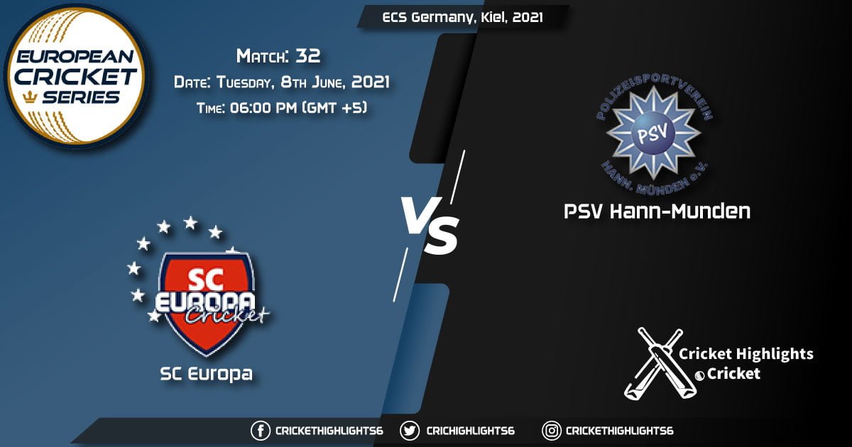 SCE vs PSV, Live Scorecard, Match 32, June 8, 2021, Live Cricket Score, ECS Germany, Kiel, 2021