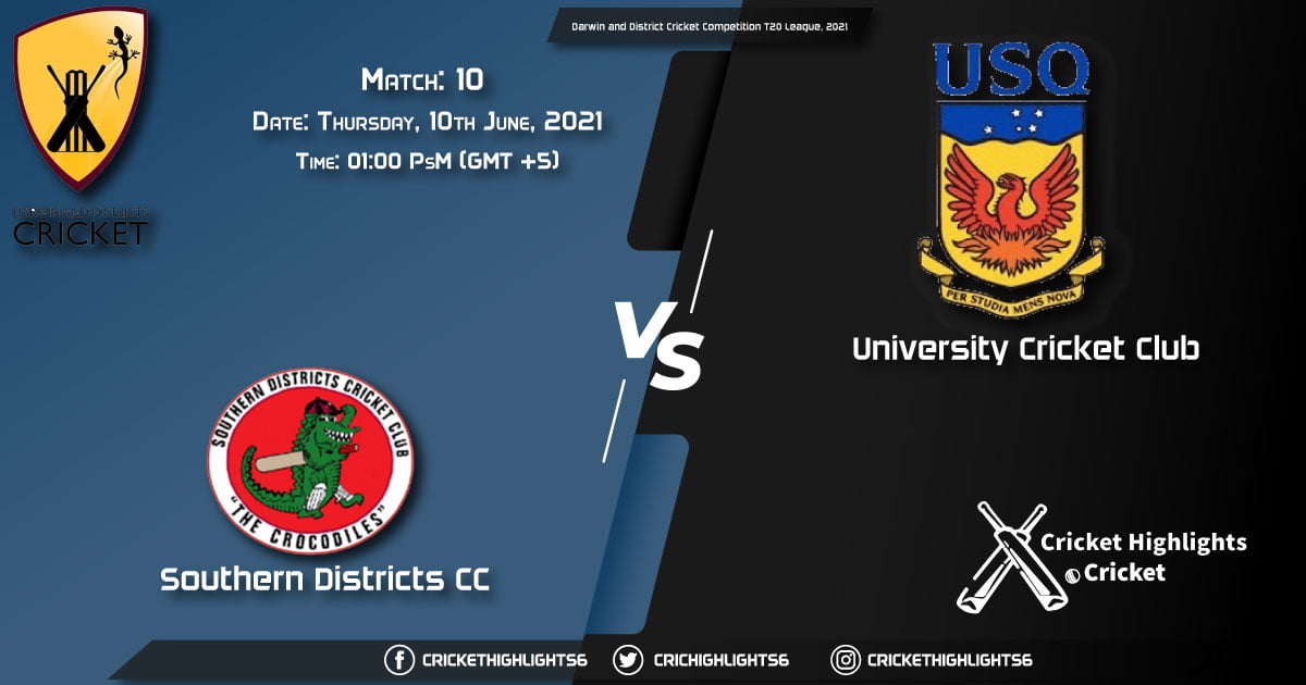 SD vs UCC, Live Scorecard, Match 10, June 10, 2021, Live Cricket Score, Darwin and District Cricket Competition T20 League, 2021
