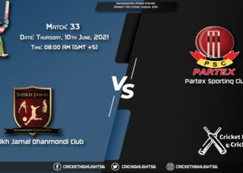 SJDC vs PAR, Live Scorecard, Match 33, June 10, 2021, Live Cricket Score, Bangabandhu Dhaka Premier Division T20 Cricket League, 2021