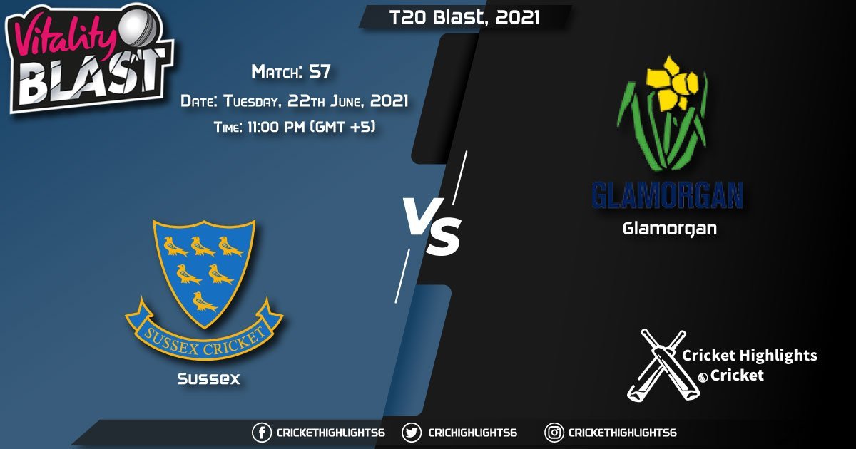 SUS vs GLA, Live Scorecard, Match 57, June 22, 2021, Live Cricket Score, T20 Blast, 2021