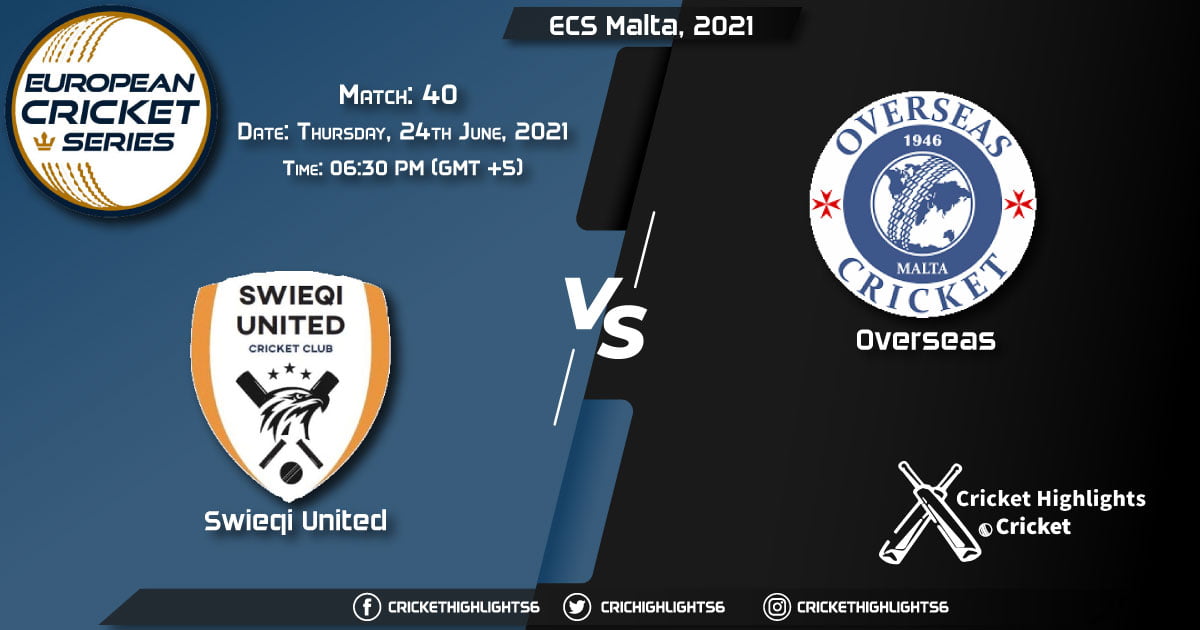 SWU vs OVR, Live Scorecard, Match 40, June 24, 2021, Live Cricket Score, ECS Malta, 2021