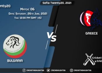 Sofia Twenty20, 2021 Live Match 6, BUL vs GRE LIVE Streaming for free, When, Where, How to Watch