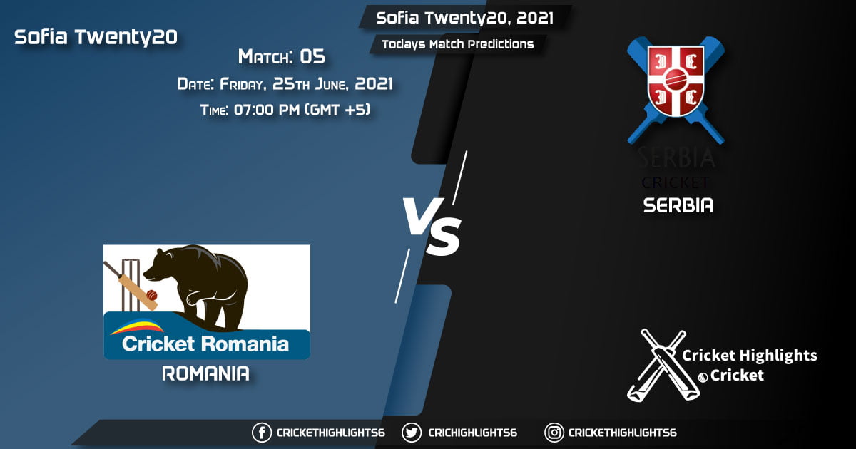 Sofia Twenty20, 2021,Match 5 ROM vs SER, Playing 11 & Today's Match Predictions
