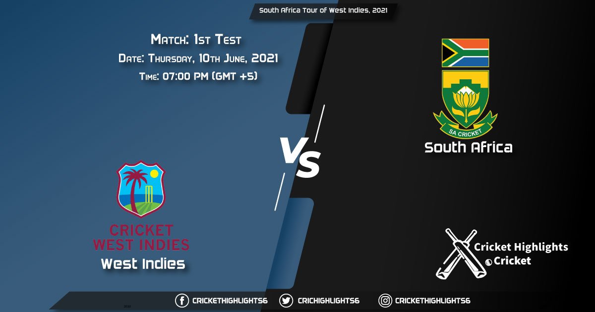 South Africa Tour of West Indies, 2021, Live 1st Test Match, WI vs SA LIVE Streaming for free, When, Where, How to Watch