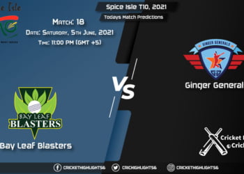 Spice Isle T10, 2021, Match 18 BLB vs GG, Playing 11 & Today's Match Predictions