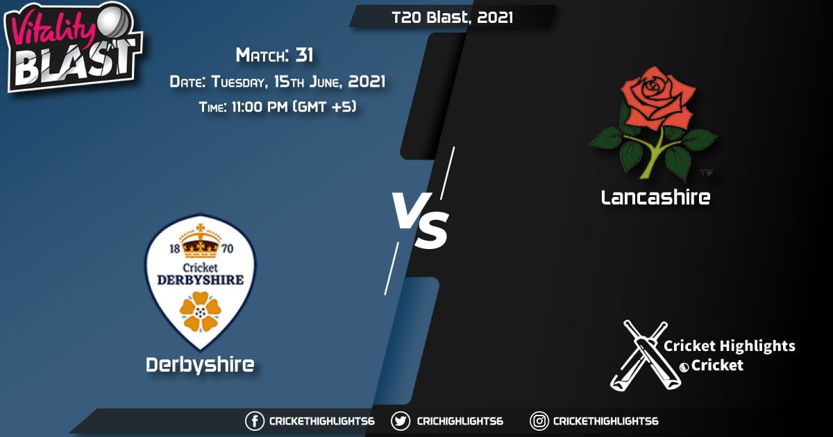 T20 Blast, 2021, Live Match 31, DER vs LAN, LIVE Streaming for free, When, Where, How to Watch