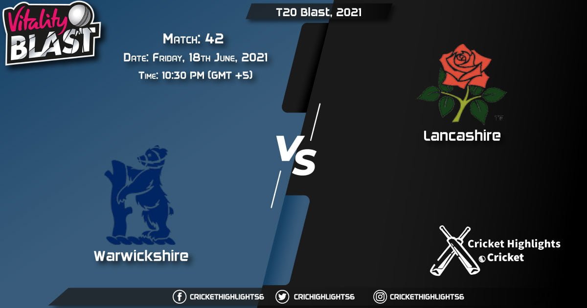 T20 Blast, 2021, Live Match 42, WAS vs NOT LIVE Streaming for free, When, Where, How to Watch