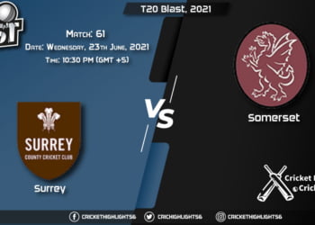 T20 Blast, 2021 Live Match 61, SUR vs SOM LIVE Streaming for free, When, Where, How to Watch