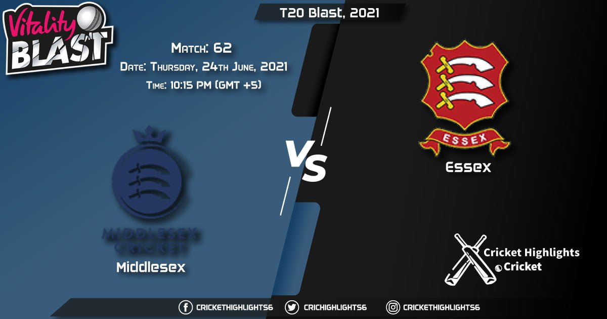 T20 Blast, 2021 Live Match 62, MID vs ESS LIVE Streaming for free, When, Where, How to Watch