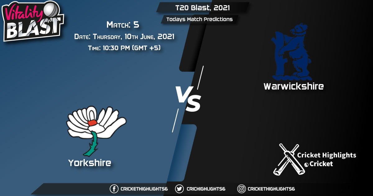 T20 Blast, 2021, Match 5 GLA vs GLO, Playing 11 & Today's Match Predictions