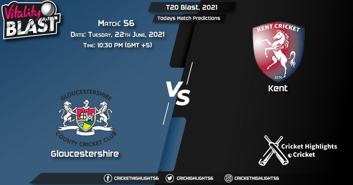 T20 Blast, 2021, Match 56 GLO vs KET, Playing 11 & Today's Match Predictions