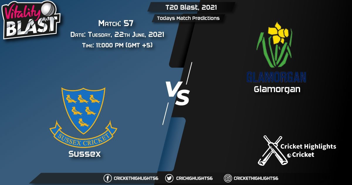 T20 Blast, 2021, Match 57 SUS vs GLA, Playing 11 & Today's Match Predictions