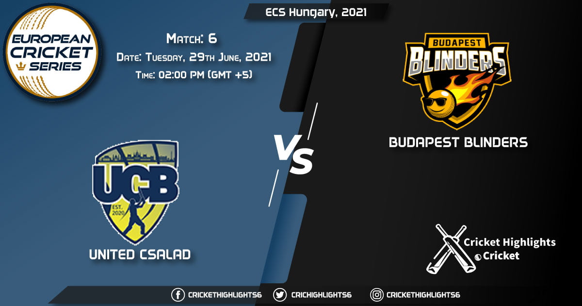UCB vs BUB, Live Scorecard, Match 6, June 29, 2021, Live Cricket Score, ECS Hungary, 2021