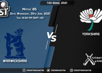 WAS vs YOR, Live Scorecard, Match 85, June 30, 2021, Live Cricket Score, T20 Blast, 2021