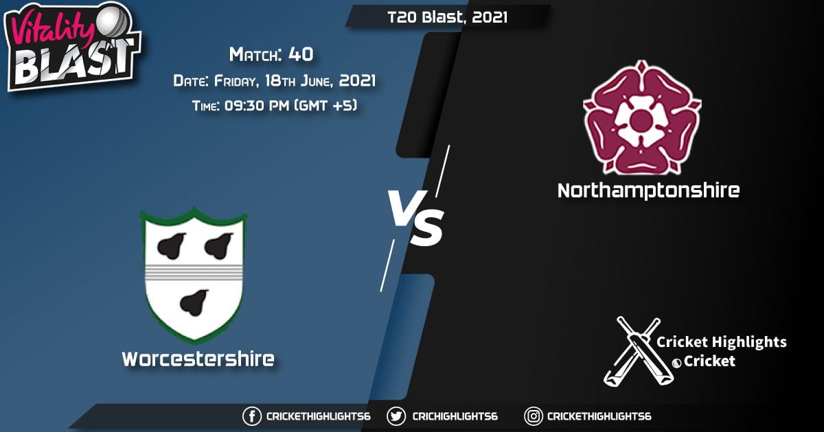 WOR vs NOR, Live Scorecard, Match 40, June 18, 2021, Live Cricket Score, T20 Blast, 2021