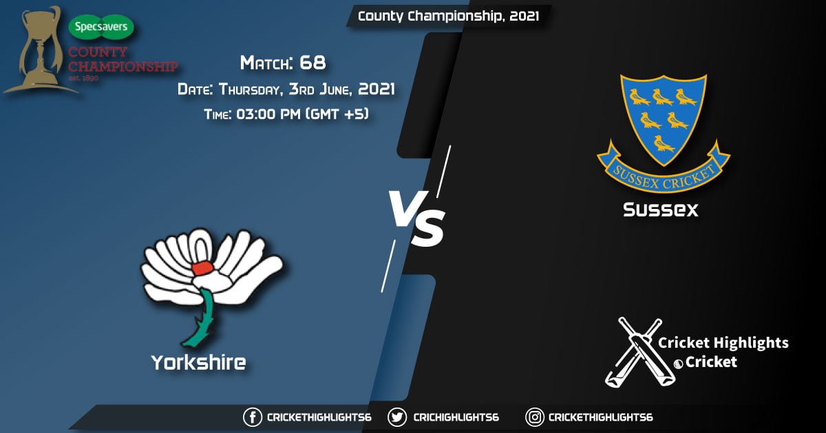 YOR vs SUS, Live Scorecard, Match 68, June 3, 2021, Live Cricket Score, County Championship, 2021