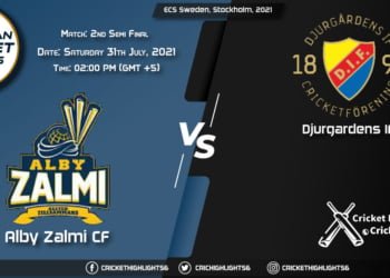 ALZ vs DIF, Live Scorecard, Match 2nd Semi-Final, July 31, 2021, Live Cricket Score, ECS Sweden, Stockholm, 2021