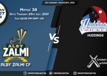 ALZ vs HUD, Live Scorecard, Match 38, July 29, 2021, Live Cricket Score, ECS Sweden, Stockholm, 2021