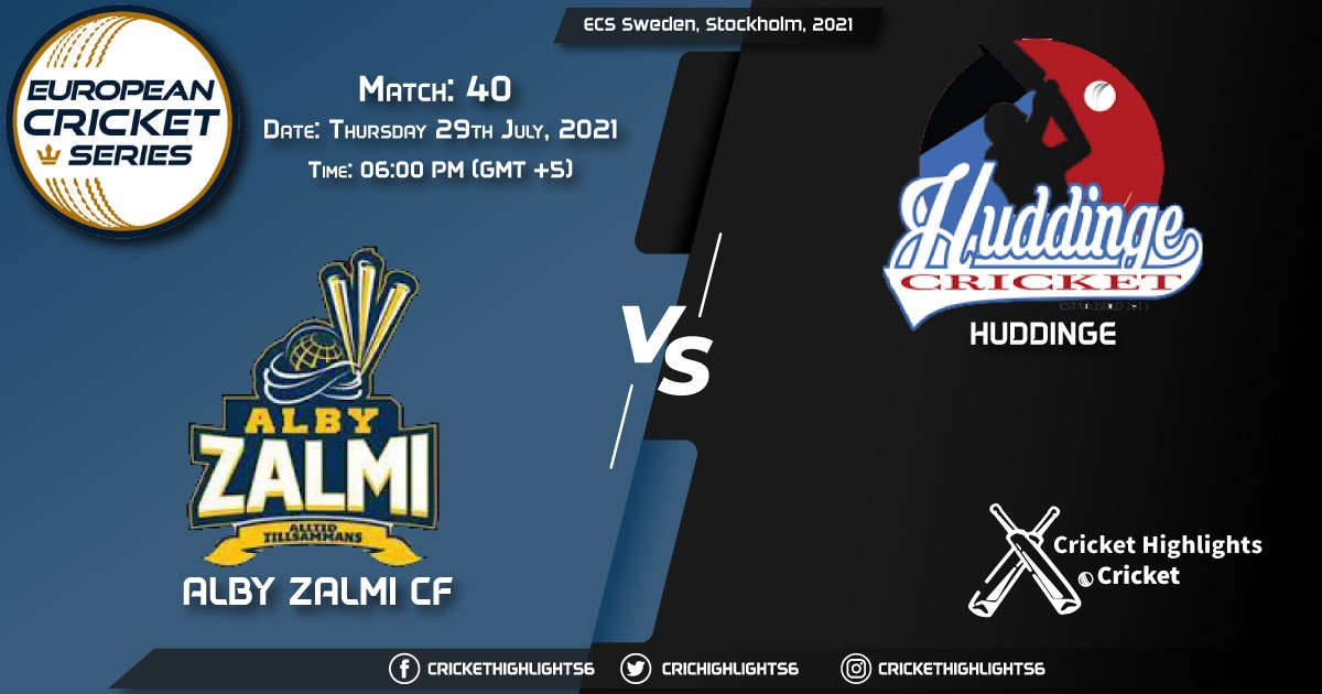 ALZ vs HUD, Live Scorecard, Match 40, July 29, 2021, Live Cricket Score, ECS Sweden, Stockholm, 2021