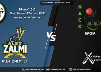 ALZ vs NAC, Live Scorecard, Match 32, July 27, 2021, Live Cricket Score, ECS Sweden, Stockholm, 2021