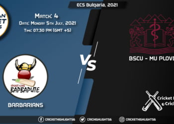 BAR vs PLO, Live Scorecard, Match 4, July 5, 2021, Live Cricket Score, ECS Bulgaria, 2021
