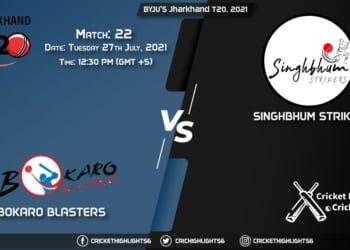 BOK vs SIN, Live Scorecard, Match 22, July 27, 2021, Live Cricket Score, BYJU'S Jharkhand T20, 2021
