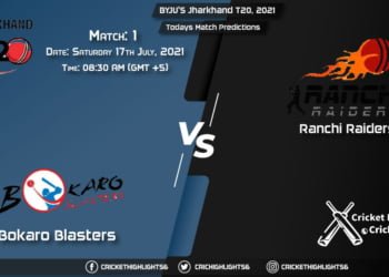 BYJU'S Jharkhand T20, 2021 Match 1 BOK vs RAN, Playing 11 & Today's Match Predictions