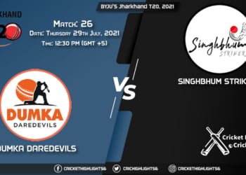 DUM vs SIN, Live Scorecard, Match 26, July 29, 2021, Live Cricket Score, BYJU'S Jharkhand T20, 2021