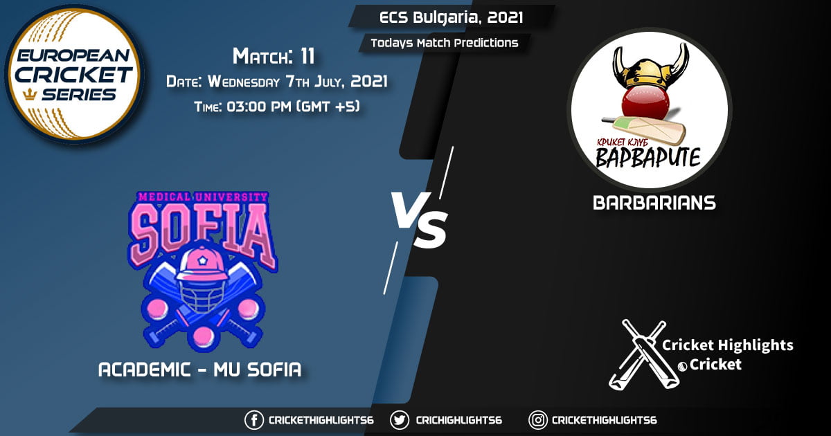 ECS Bulgaria, 2021, Match 11 MUS vs BAR, Playing 11 & Today's Match Predictions
