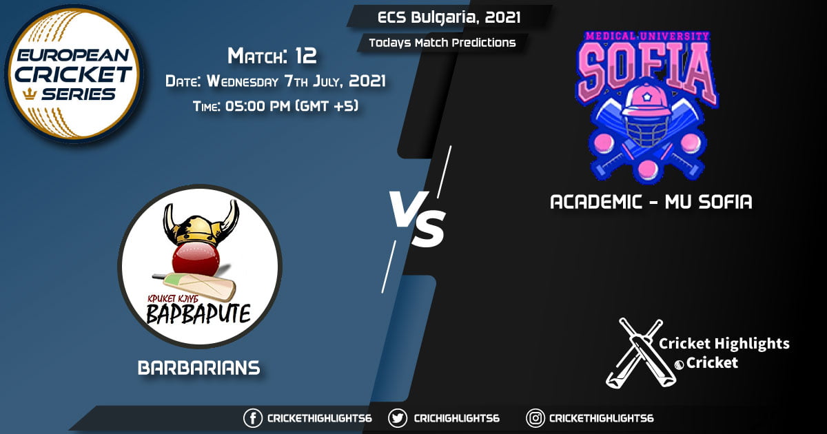 ECS Bulgaria, 2021, Match 12 BAR vs MUS, Playing 11 & Today's Match Predictions