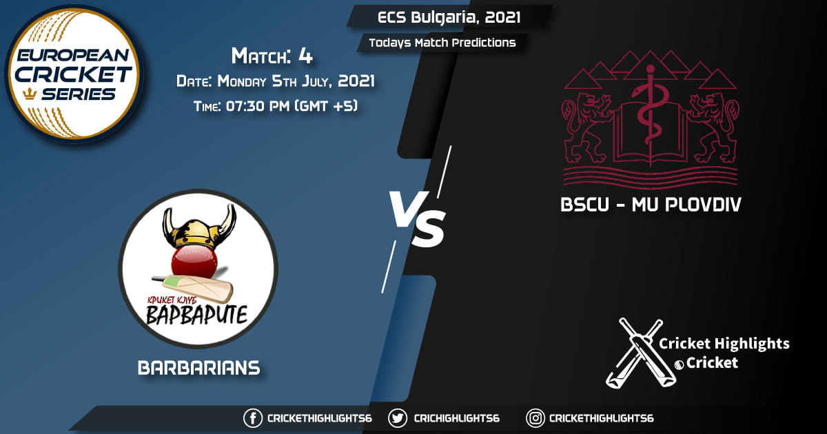ECS Bulgaria, 2021, Match 4 BAR vs PLO, Playing 11 & Today's Match Predictions