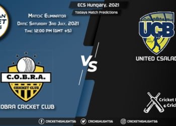 ECS Hungary, 2021, Match Eliminator COB vs UCB, Playing 11 & Today's Match Predictions