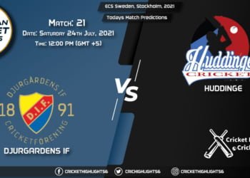 ECS Sweden, Stockholm, 2021, Match 21 DIF vs HUD, Playing 11 & Today's Match Predictions