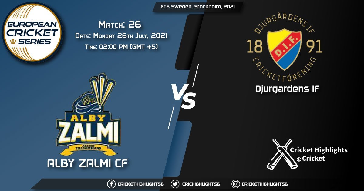 ECS Sweden, Stockholm, 2021, Match 26 ALZ vs DIF, Playing 11 & Today's Match Predictions